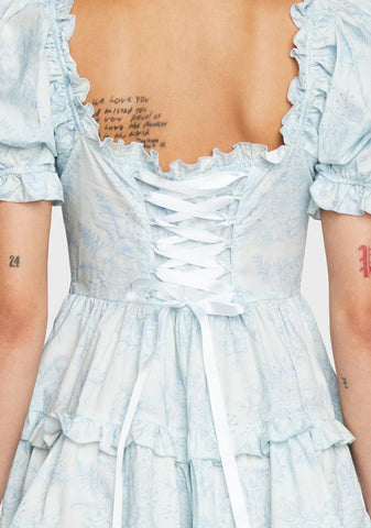 Wink For Me Babydoll Dress - Blue