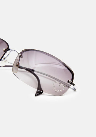 Black Nelly Rhinestone Sunglasses