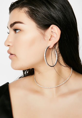 Light Flash Rhinestone Hoops