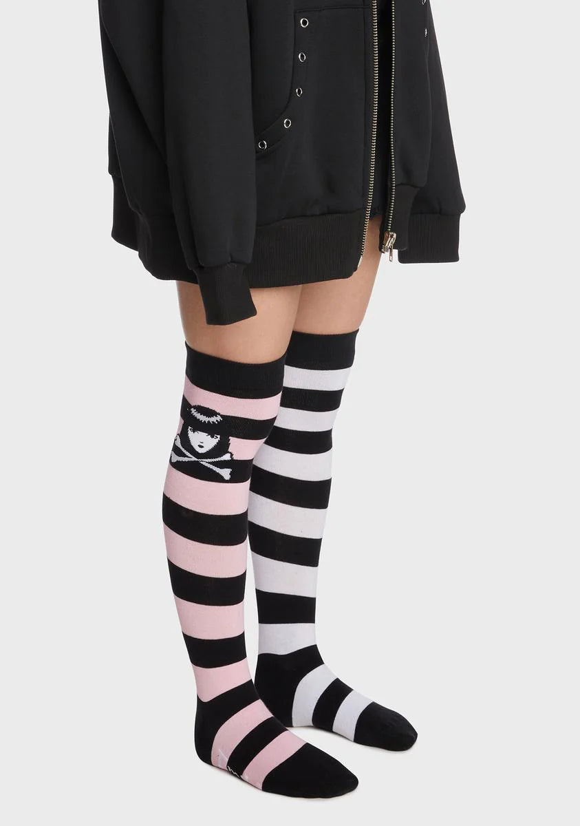 Yawn Away Mismatched Striped Socks