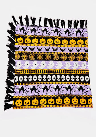 Night Of Spooks Intarsia Throw Blanket