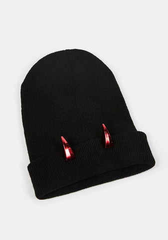 Satanic Thinking Horn Beanie