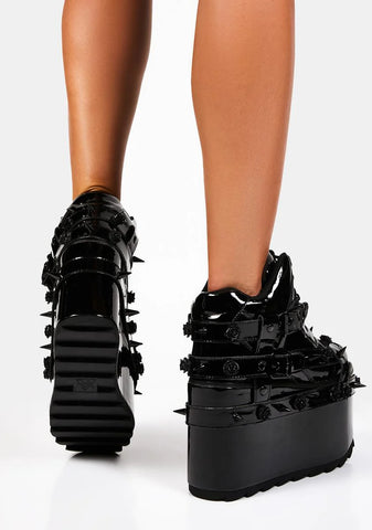 Qozmo Patent Bondage Rose Platform Sneakers