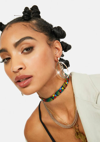 Rhinestone Yin Yang Drop Earrings