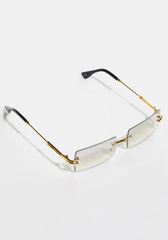 Clear Model Behavior Rectangle Sunglasses