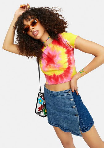Starry Daze Tie Dye Cropped Baby Tee