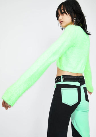 Acid Spark Cropped Sweater