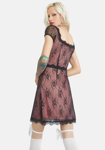 Lost Without You Lace Overlay Mini Dress