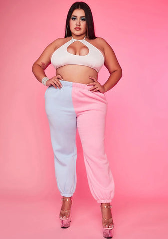 Cotton Candy Luxe Slacker Squad Two Tone Sweatpants