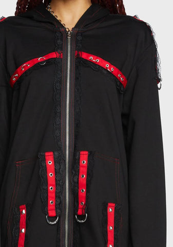 Midnight Zip-Up Strap Hoodie