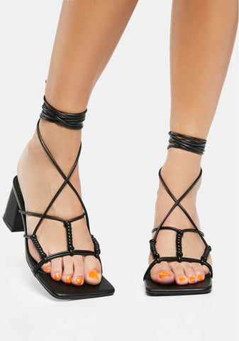 Black Fanatic Block Heel Sandals