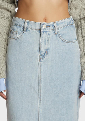 Scholarly Attitude Denim Skirt