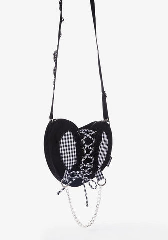 Black And White Bo Peep Heart Bag