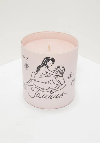 Pink Taurus Zodiac Massage Candle