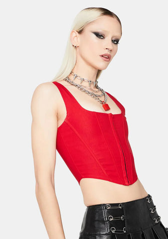 Cherry Down For It Corset Top