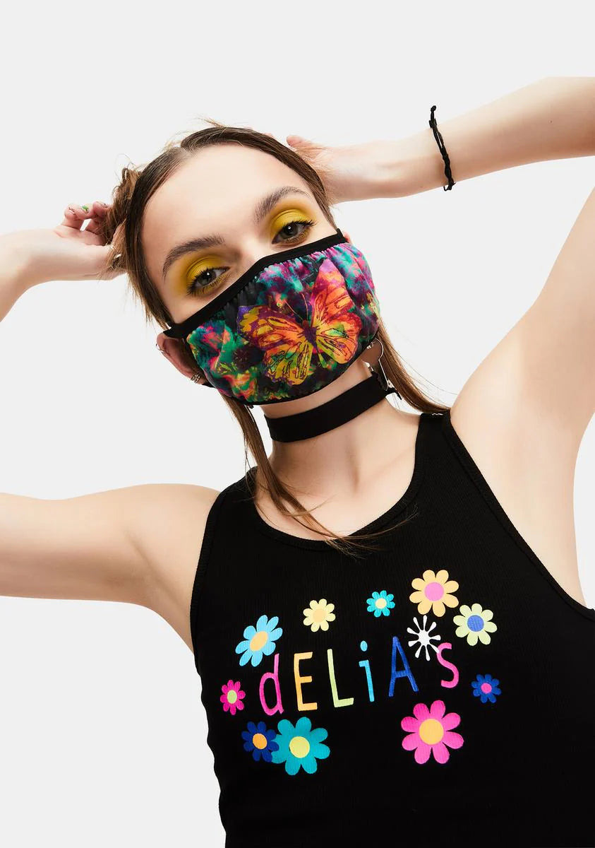 Social Butterfly Tie Dye Face Mask