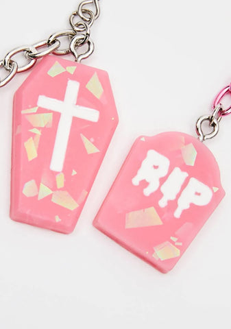 Kiss Of Death Coffin Earrings