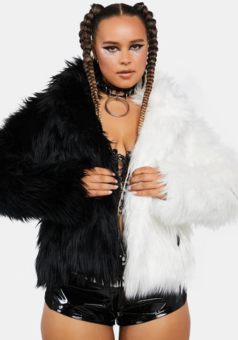 Plus Balancing Act Faux Fur Jacket