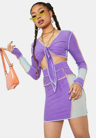 True Feelings Colorblock Skirt Set