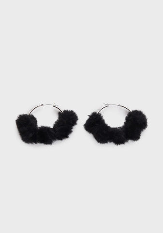 Purr Faux Fur Hoop Earrings