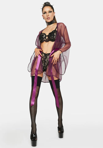 Sydney Sheer Satin Tie Robe