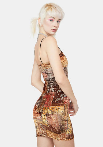 Better For It Patchwork Mini Dress