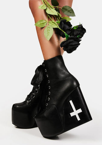 Unholy Ground Platform Wedge Boots