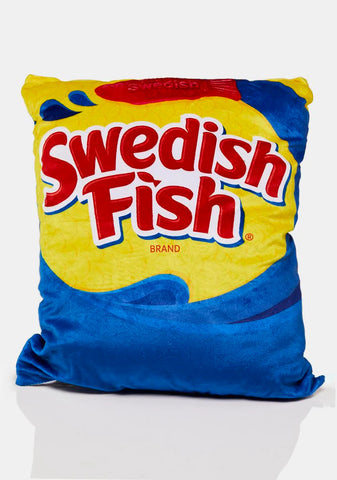 Swedish Fish Packaging Fleece Pillow