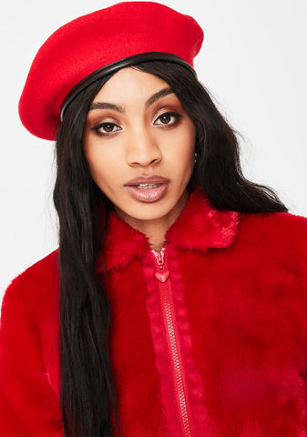 Cherry Feelin' Good Smiley Beret