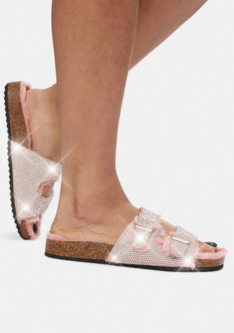 Baby Shine On Rhinestone Buckle Slides