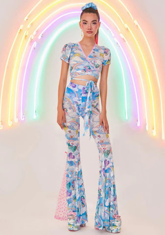 Rainbow Chaser Mesh Wrap Top