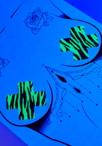 Rad Zeebs Neon Green Blacklight X Factor Pasties