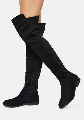 Noir Walk It Out Over The Knee Boots