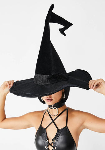 Hallow-Queen Velvet Witch Hat