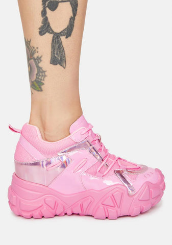 Persimmon-1 Wedge Sneakers - Pink