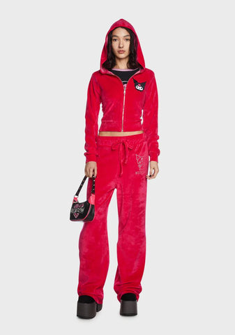 Kuromi Velour Hot Fix Hoodie