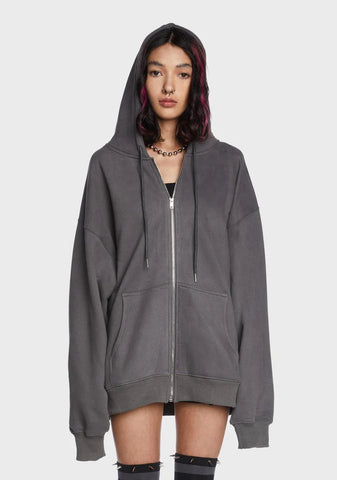 Ash Gloomy Day Oversized Hoodie