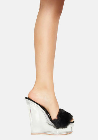 Black Iris Wedge Heels