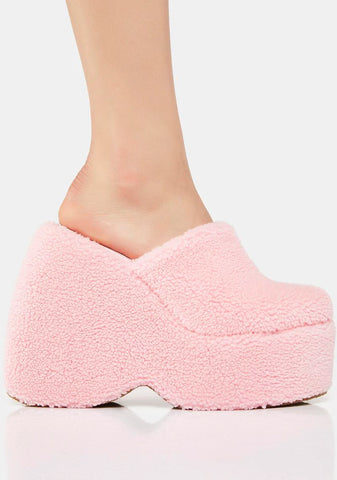 Kiss Like Cake Fuzzy Clogs