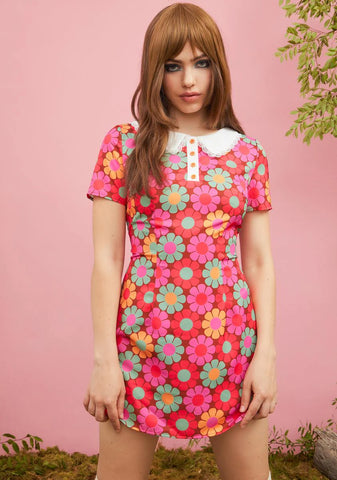 Groove With Me Collared Mini Dress