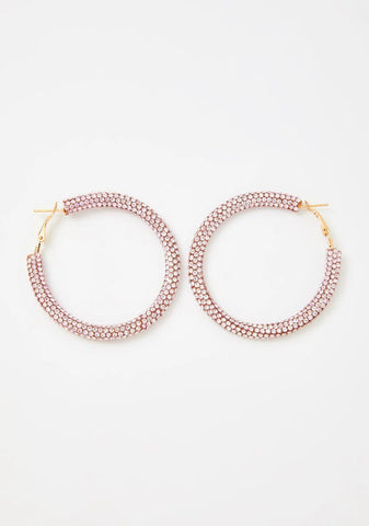 Baby Clout Chaser Rhinestone Hoop Earrings