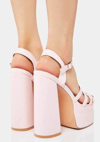 Blush Being In Love Platform Heels