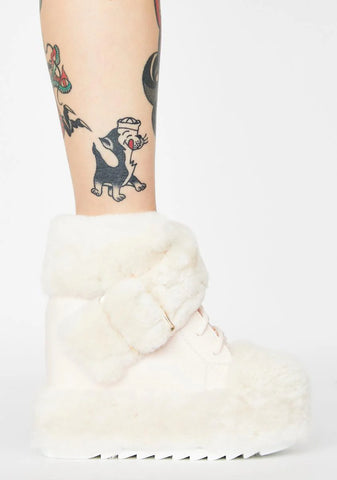 Pink Icy Baby Fuzzy Boots