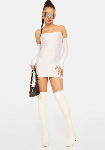 Send A Message Satin Mini Dress