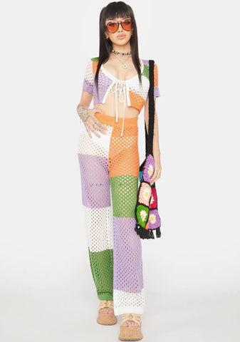 Lavender Make A Bet Crochet Top