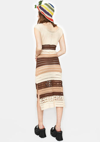 Court And Spark Crochet Midi Dress