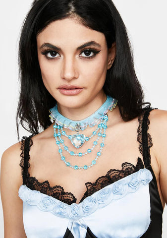 Crystal Clear Beaded Choker
