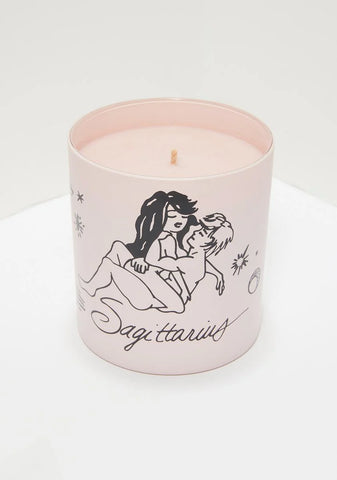 Pink Sagittarius Zodiac Massage Candle