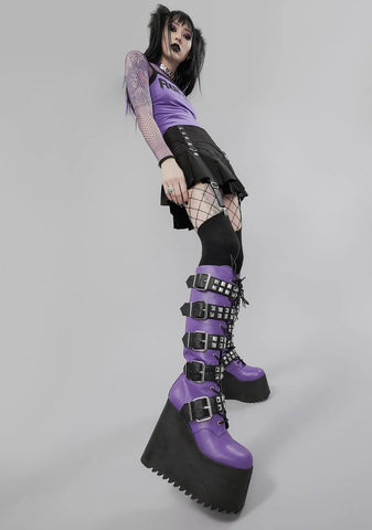 Violet Appetite For Destruction Platform Boots