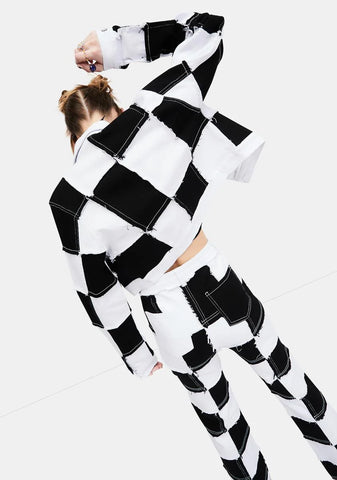 Tunnel Vision Checkered Crop Jacket